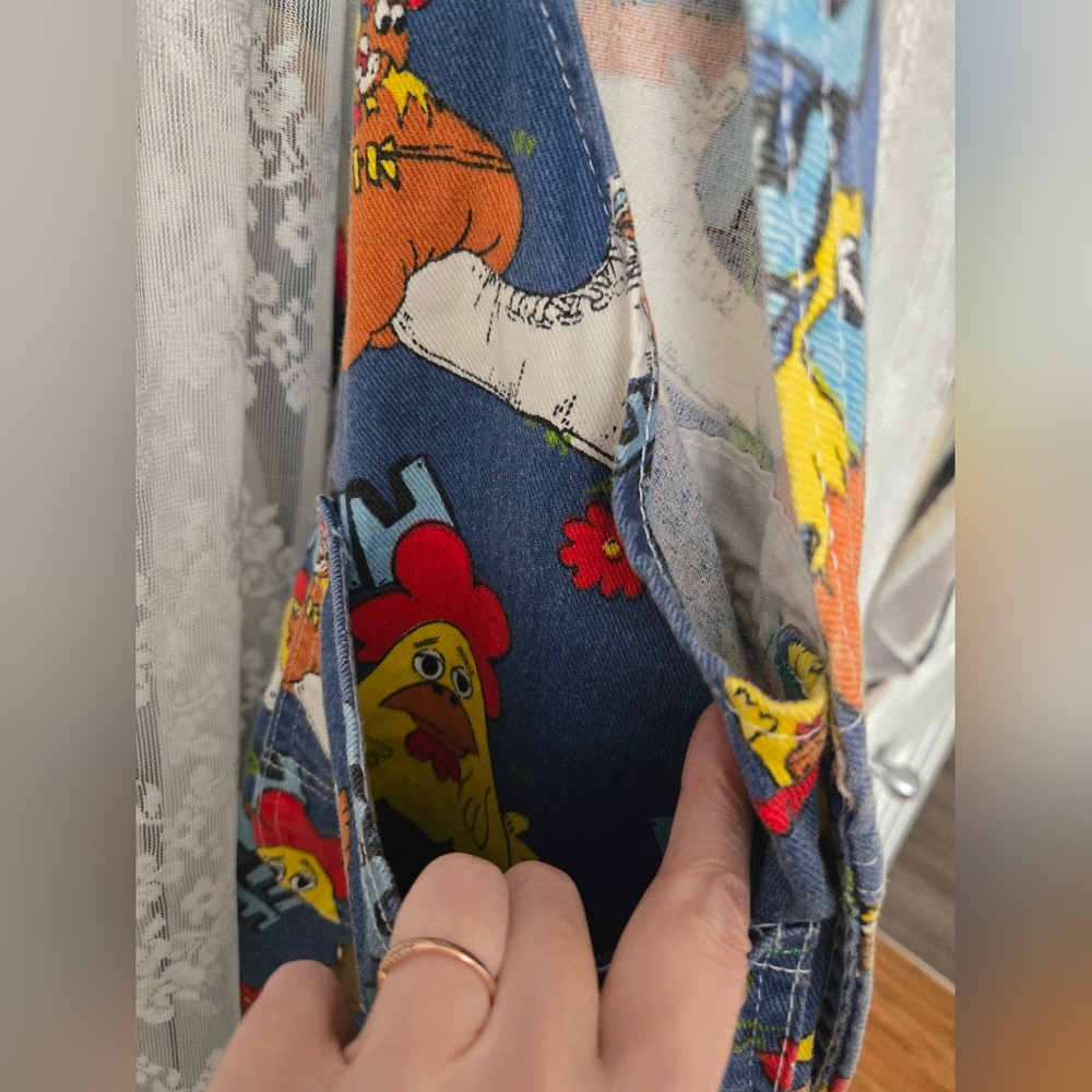 Vintage RARE 1970s Liberty "HEE HAW" Print Denim Overalls - Picture 9 of 15